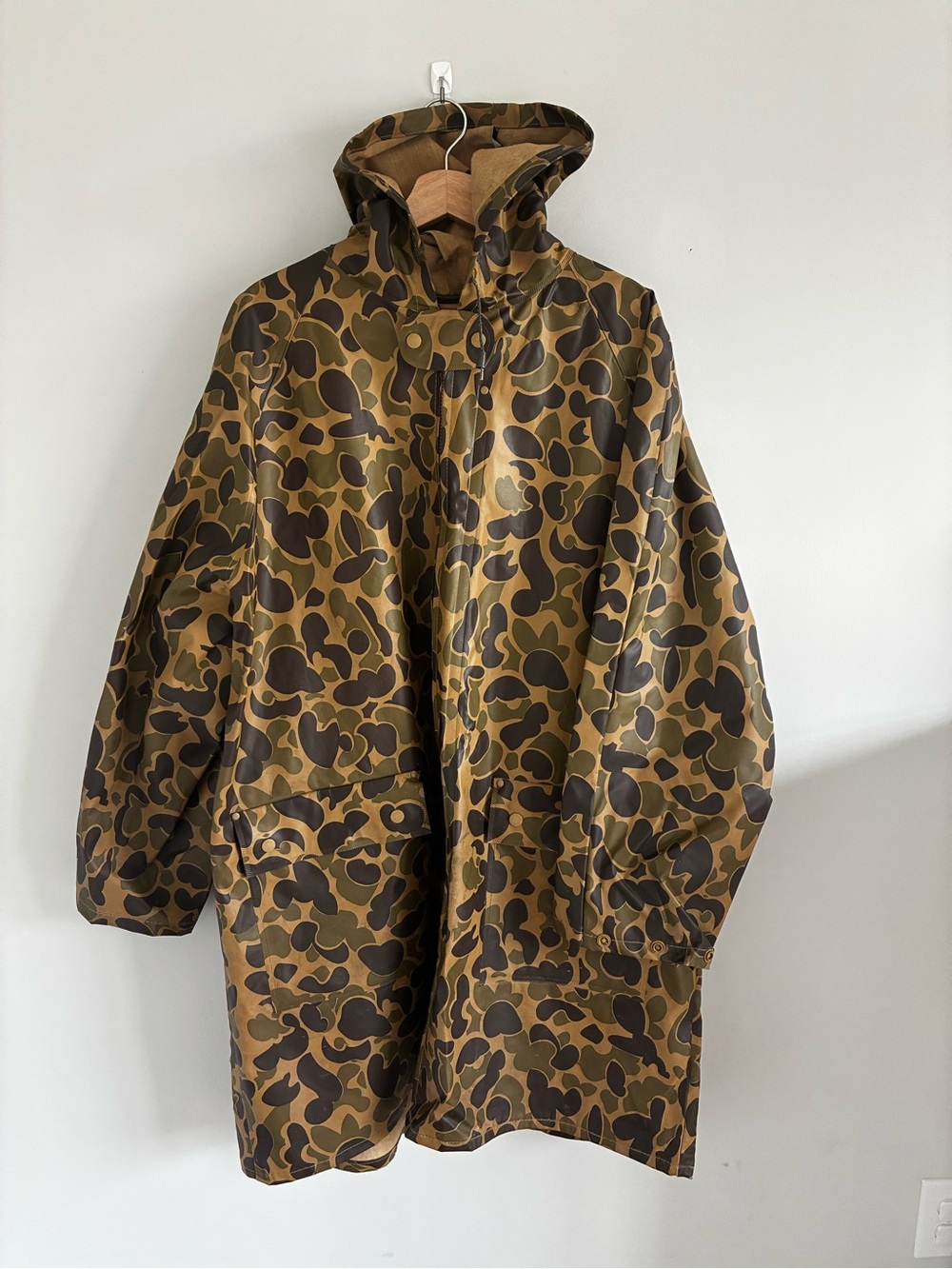 Vintage Stearns Dry Wear Camo Rain Jacket XXL Frogskin Duck Hunter Hooded *flaw